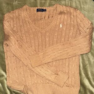 Ralph Lauren women’s V-Neck Sweater in Tan